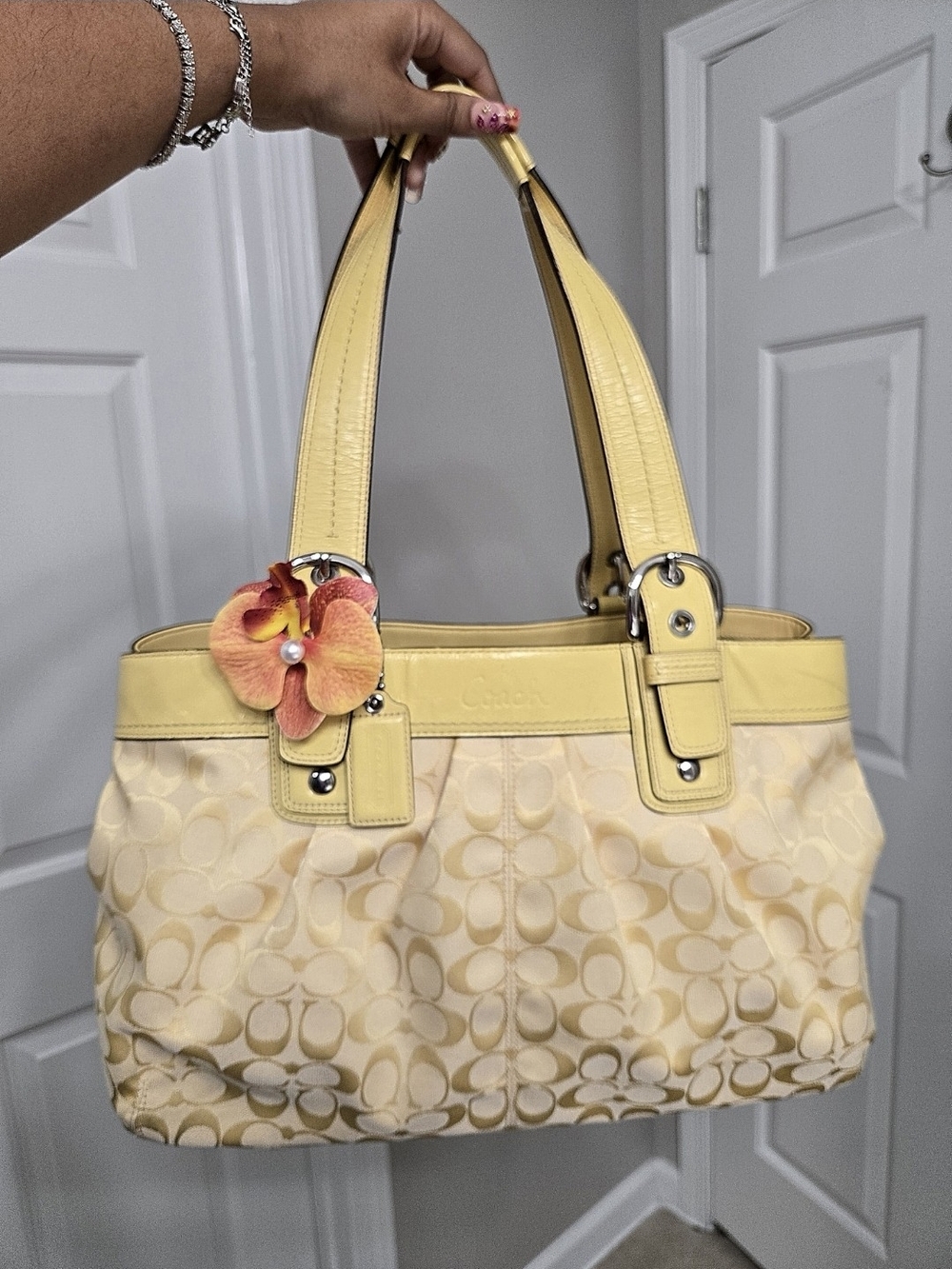 Vintage COACH Yellow Signature Tote Bag